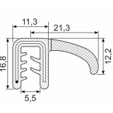 EPDM-Kantenschutz mit Metallband u. Moosgummidichtung