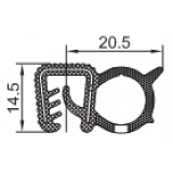 EPDM-Kantenschutz mit Metallband u. Moosgummidichtung
