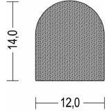 EPDM-Moosgummi Halbrund-Profil 12 x 14 mm