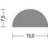EPDM-Moosgummi Halbrund-Profil 15 x 7,5 mm