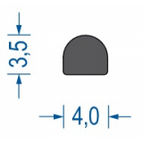EPDM-Moosgummi Halbrund-Profil 4 x 3,5 mm
