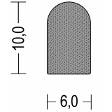 EPDM-Moosgummi Halbrund-Profil 6 x 10 mm