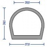 SELASTAN® Silikon-Hohlkammerprofil 27 x 24,5 mm