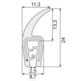 SEMAPREN® EPDM-Kantenschutz mit Metallband u. Dichtlippe