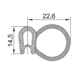 EPDM-Kantenschutz mit Metallband u. Moosgummidichtung