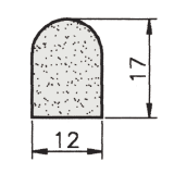 NEOSOFT® EPDM-Moosgummi Halbrund-Profil 12 x 17 mm
