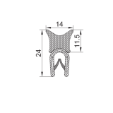 PVC-Kantenschutz mit Metallband u. Moosgummidichtung