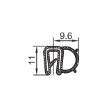 EPDM-Kantenschutz mit Metallband u. Moosgummidichtung