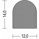 NEOSOFT® EPDM-Moosgummi Halbrund-Profil 12 x 14 mm