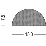 NEOSOFT® EPDM-Moosgummi Halbrund-Profil 15 x 7,5 mm