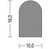 NEOSOFT® EPDM-Moosgummi Halbrund-Profil 10 x 16 mm