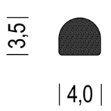 NEOSOFT® EPDM-Moosgummi Halbrund-Profil 4 x 3,5 mm