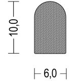 NEOSOFT® EPDM-Moosgummi Halbrund-Profil 6 x 10 mm