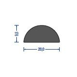 NEOSOFT® EPDM-Moosgummi Halbrund-Profil 20 x 9,5 mm