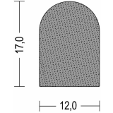 NEOSOFT® EPDM-Moosgummi Halbrund-Profil 12 x 17 mm (grau)