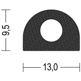NEOSOFT® EPDM-Moosgummi Hohlkammer-Profil 13 x 9,5 mm